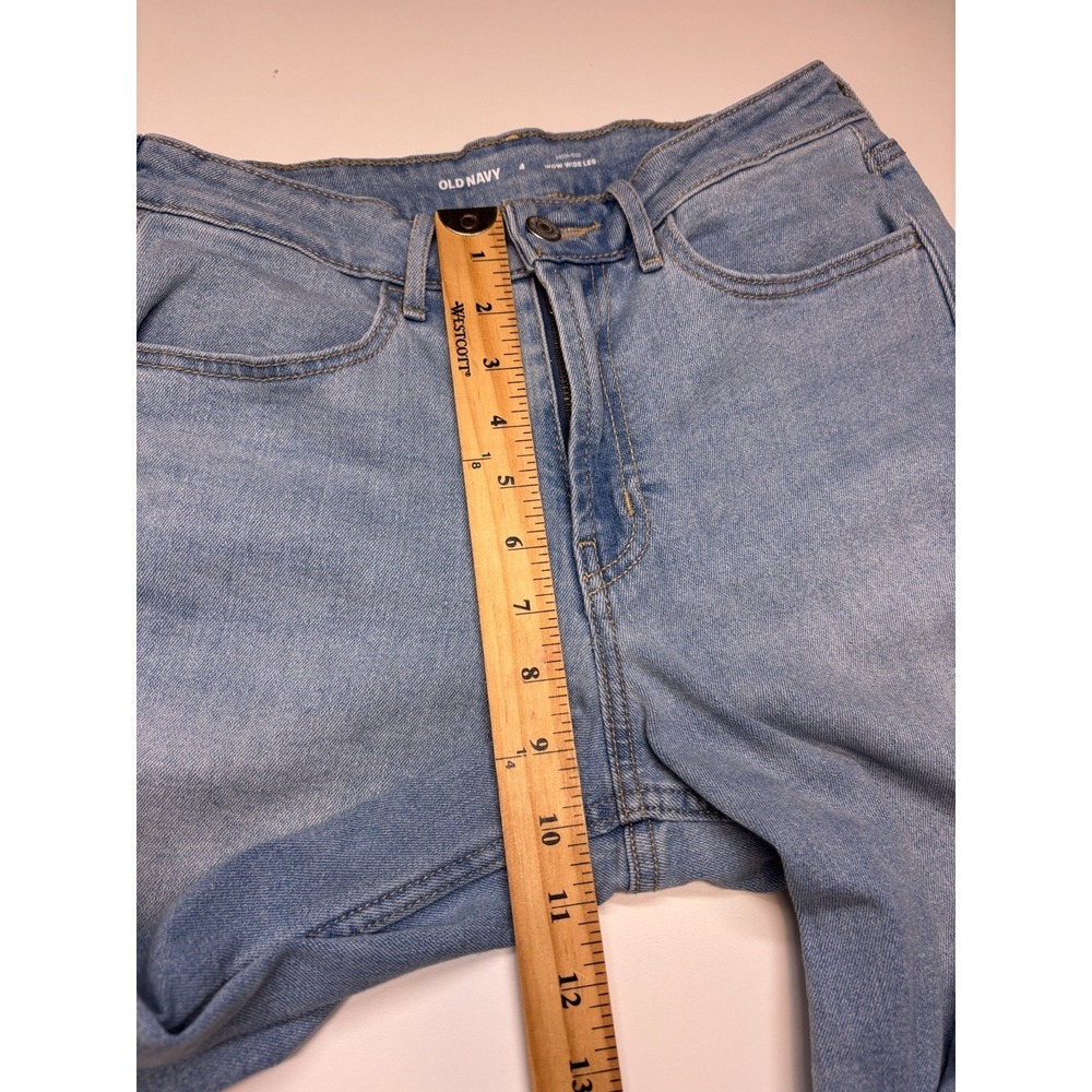 Old Navy Wow Wide Leg Jeans High Rise Size 4 Light Wash Boho Baggy Y2K 27x30 - Picture 4 of 6